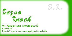 dezso knoch business card