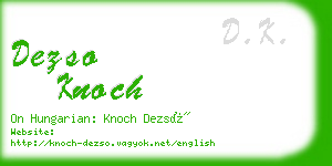 dezso knoch business card